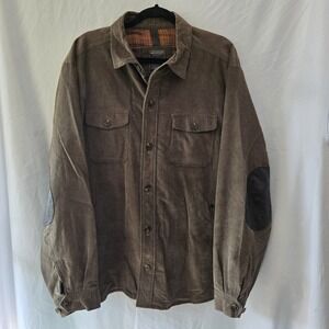 John Bartlett Consensus 100% Cotton Corduroy With Faux Leather Jacket Men's‎ XL